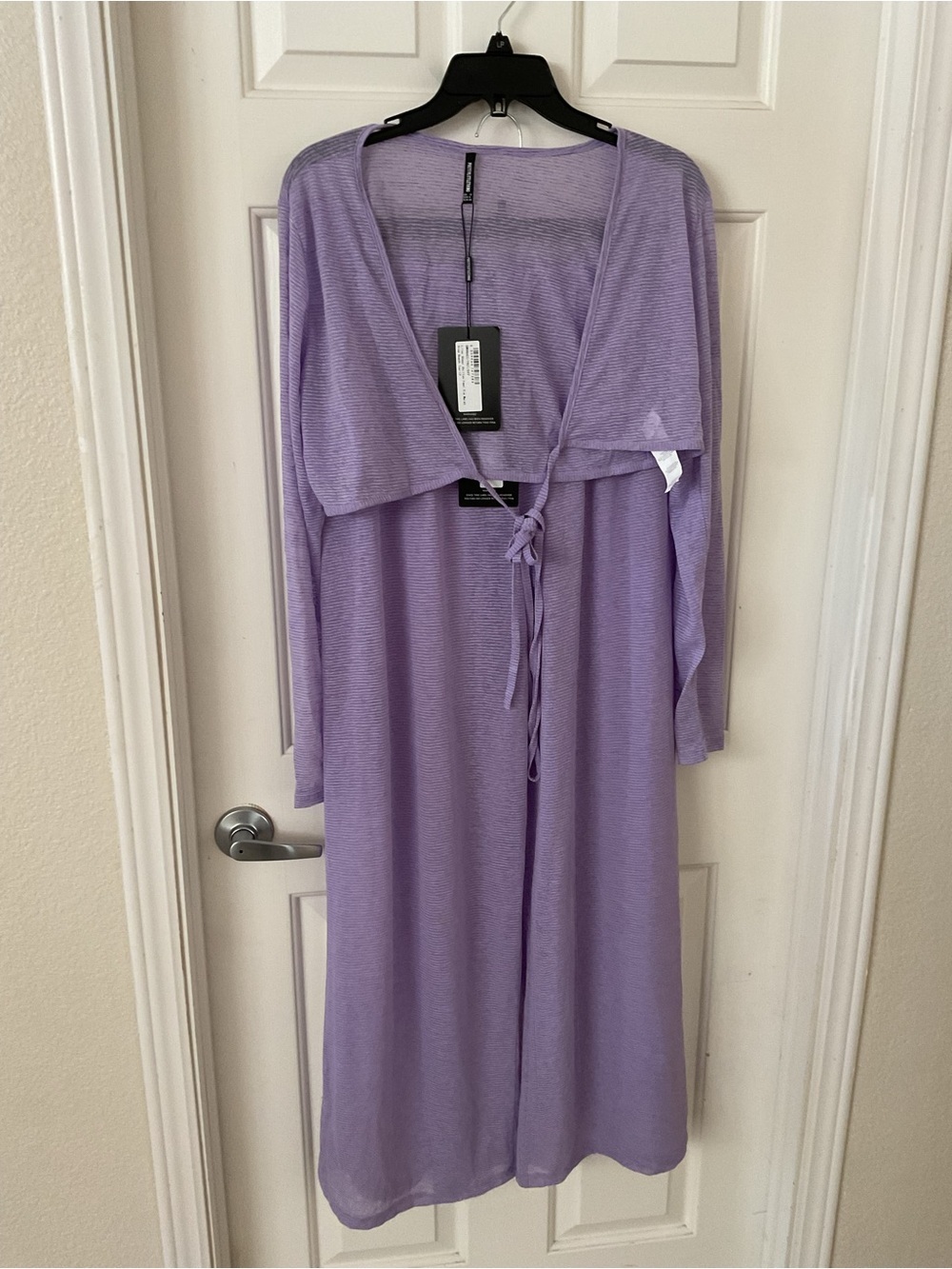 PrettyLittleThing Lavender Ribbed Maxi Swim Coverup Pants & Top Set
